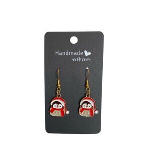 Handmade Cozy Cute Holiday Penguin Earrings